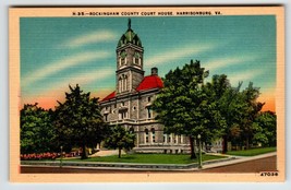 Rockingham County Court House Building Harrisonburg Virginia Postcard Linen NOS - £8.38 GBP