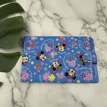 Disney Vintage 90s Minnie Mouse Picture Wallet Book Blue Floral French - $18.80