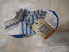 Boys Faded Glory No Show Socks 6 Pair Size Small 6-9.5 Stripes NEW - £5.79 GBP
