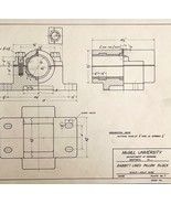McGill University Babbitt Lined Pillow Blk 1965 Mechanical Drawing Print... - $557.00 MXN