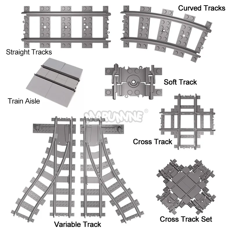 Play Marumine MOC City Train Railway Build Model Kit Soft Cruved Straight Tracks - £23.18 GBP