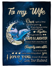 To My Wife Blanket Gift From Husband Fleece Sherpa Couple Dolphins Blankets xmas - £11.90 GBP+