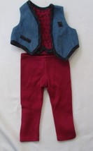 Pleasant Company American Girl Denim Vest &amp; Matching Pants Plum - £13.23 GBP