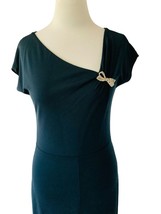 PETITE SOPHISTICATE LADIES SS RUCHED PIN FRONT SOLID NAVY DRESS NWT SMALL - $47.24