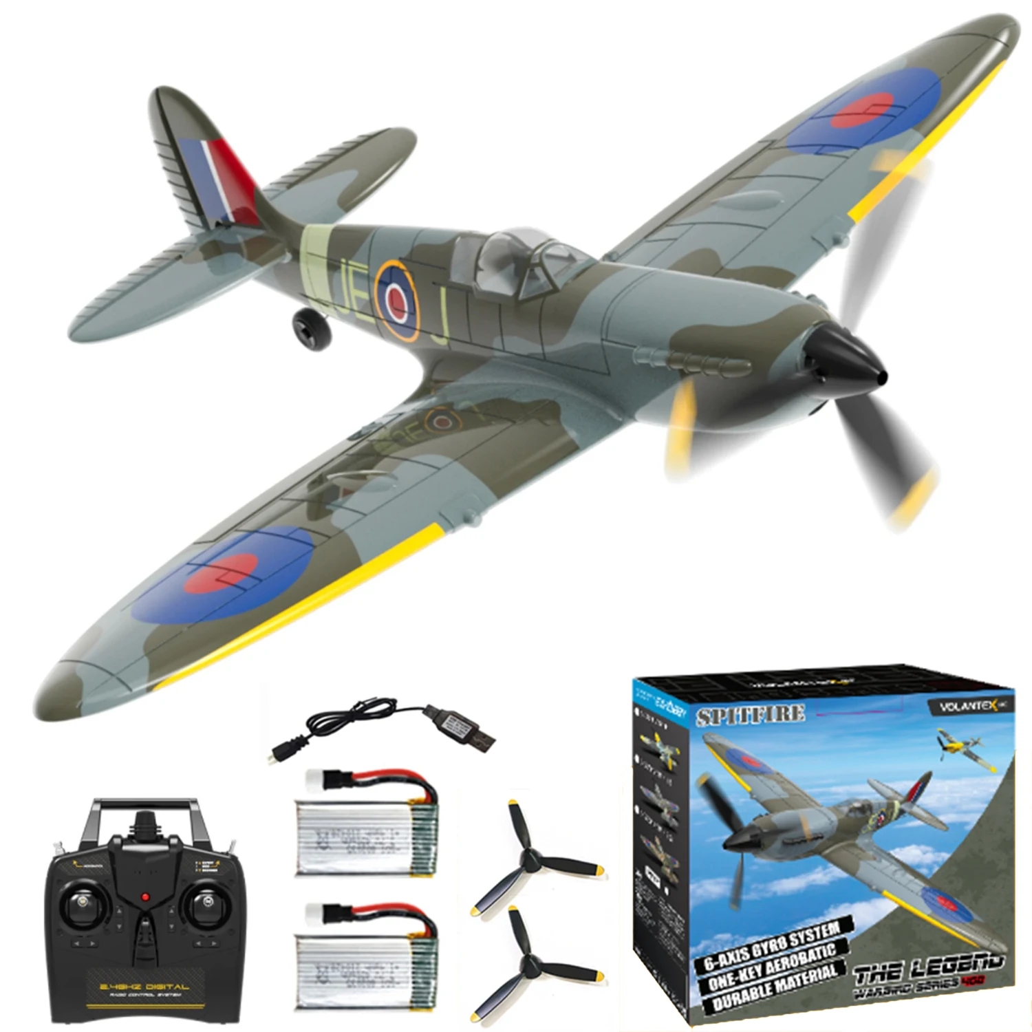 New Volantex 761-12 Spitfire Fighter,  2.4G 400mm Wing Span Remote Control - $134.89+