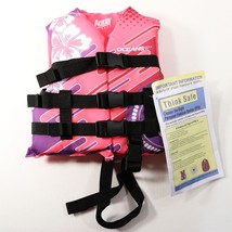 Aqua Leisure Girls Life Jacket Vest, Fits Child 30-50 lbs Pink Flotation Aid NEW - £28.52 GBP