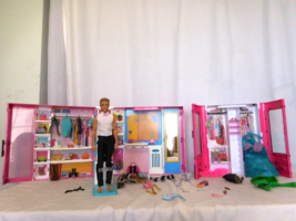 Barbie  Dream Closet with Accessories GBK10 +  Purple Black Wardrobe Clo... - £15.48 GBP