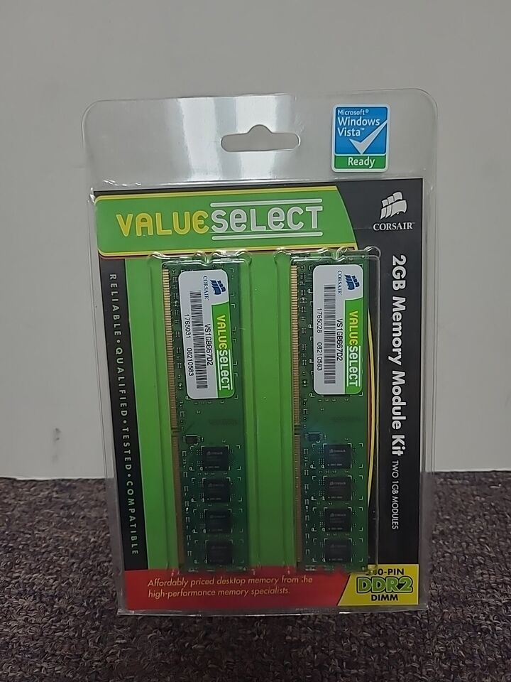 Corsair 2GB Memory Module Kit DDR2 DIMM 240 Pin Laptop RAM  SEALED Ships... - $11.68
