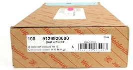 BOX OF 100 NEW WEIDMULLER 9129920000 SAK 4/EN RT - $100.00