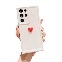 Anymob Samsung White With Red Cute 3D Love Heart Case Shockproof Soft Silicone  - £19.50 GBP