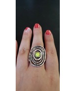 Paparazzi Ring (one size fits most) (new) COLORFULLY CHAOTIC GREEN RING - £5.98 GBP