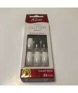 Kiss Long Length Light Brown &amp; Copper Micro Glitter Nails DBGN03 Tweet E... - €10,21 EUR