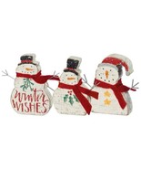 Primitives By Kathy Winter Wishes Snowman Wood Chunky Sitter Set of 3 - $20.44 CAD