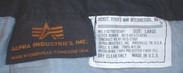 Alpha brand MA-1 intermediate flight jacket; &quot;Three-Line&quot; repro, black, Large - £27.97 GBP