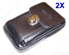 2x Double Pouch Black Case Clip for HP 35s 10c 11c 12c 12CP 15c 16c 10BII+ 17BII - £17.49 GBP