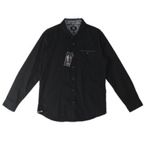 NWT Level Ten Men&#39;s Couture Black Long Sleeve Button Shirt Medium Peache... - £19.33 GBP