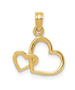 14K Yellow Gold Polished Intertwined Double Heart Pendant - $231.74 CAD