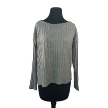 Lauren Lane x Sonoma Ribbed Knit Sweater Womens Size Medium Gray - £11.95 GBP