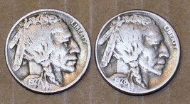 1927p and 1928s Buffalo Nickel lot Very Fine Condition Full Date  P and ... - $17.00