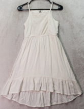 Art Class Dress Girls Large White Floral Rayon Sleeveless Pleated Back Keyhole - £14.50 GBP