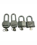 Lot of 4: Master Solid Steel Boron Carbide Contractor Grade Padlock with... - $67.82 CAD