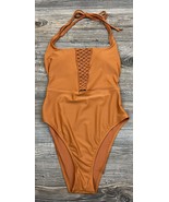 Aerie One-Piece Swimsuit Copper Brown Neck-Tie Size Medium - £11.76 GBP