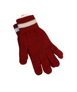 Asics Womens L/XL Red White Knit Stripe Gloves ZC831-1801 NWT - $9.99