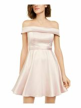 MY MICHELLE Womens New Pink Belted Zippered Fit&amp;Flare Dress 9 Juniors B+B - £27.88 GBP