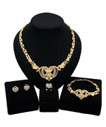 HUGS &amp;KISSES xo Teddy bear Set Necklace bracelet Earrings Ring Gold Fill... - $558.70 MXN