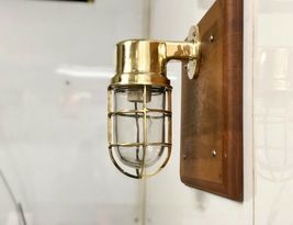 Japanese Style Nautical Antique Brass Swan Bulkhead Wall Mount Light Fixture - £130.84 GBP