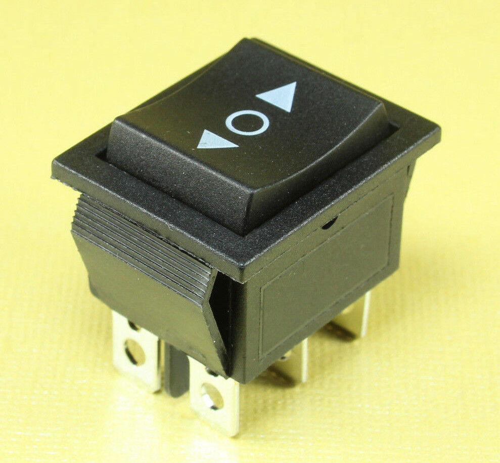 4pcs Black Rocker Switch DPDT 10A 250Vac 15A 125Vac, ON-OFF-ON - $9.25
