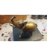 Vintage  Brass Golden Elephant, Trunk Up - $184.99 MXN