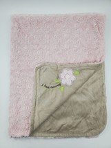 Baby Starters Blanket Pink I Love Mommy Rosettes Plush Minky Swirl Girl Tan  B18 - £15.66 GBP