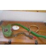 Used Lot of Plastic RC Remote Control Green Snake Rubber Puppet Wood &amp; P... - £11.05 GBP