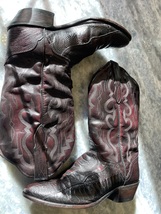 J. Chisholm leather dark burgundy cowboy boots, made in USA men’s 9.5 D image 8
