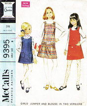 Girl&#39;s JUMPER &amp; BLOUSE Vintage 1968 McCall&#39;s Pattern 9395 Size 8 - £9.37 GBP