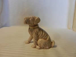 Vintage Brown &amp; Off-White Ceramic Scottish Terrier Dog Figurine 3.5&quot; Tall - $30.00