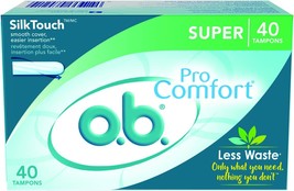 o.b. Pro-Comfort Non-Applicator Tampons, Super Absorbancy, 40 Count (Pack of 1) - £16.77 GBP