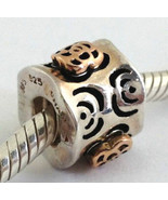 Chamilia Layered Flowers Sterling Silver and 14K Gold Bead New KC78 - $1,222.73 MXN