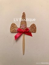 Unicorn cupcake topper, unicorn party decor, unicorn horn party, unicorn... - $7.35