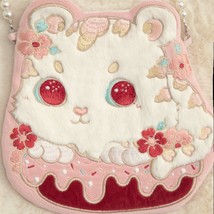 Tiger Donut Plush Floral Embroidered Shoulder Bag Lolita Clutch Purse #1156 - $44.00