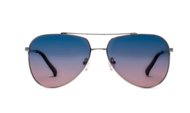 Abella Lester Aviator Sunglasses Silver Blue Violet lens - £47.81 GBP