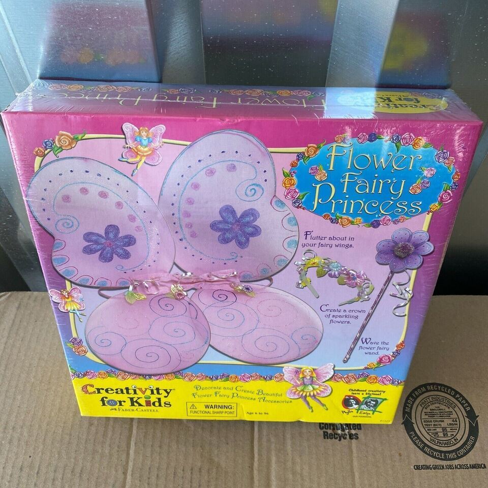 Flower Fairy Princess Kit Creativity for Kids Wings Wand Headband Glitte... - $3.11