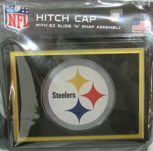 NFL Pittsburgh Steelers Black Laser Cut Trailer Hitch Cap Cover Universal Fit - £23.17 GBP