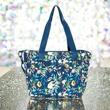 MYTAGALONGS MINI COMMUTER NEOPRENE TOTE BAG - Black Navy Floral Print NWT - $54.44