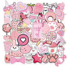 50Pcs Cute Waterproof Pink Vsco Sticker Pack For Water Bottle Laptop Scrapbook N - £9.33 GBP