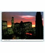 Vintage Sunset Skyline Sears Tower Chicago IL Postcard - €6,01 EUR