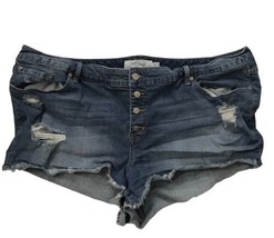 TORRID Womens Shorts Skinny Short Cut Off Frayed Edge Medium Wash Distre... - $15.35