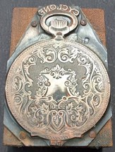 CYCLONE OPEN FACE POCKET WATCH ADVERTISING - Antique PRINTING BLOCK PRES... - £18.65 GBP