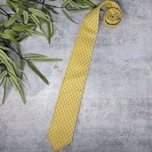 Peter Blair | Yellow Silk Tie with Subtle Screw U Print - £61.87 GBP